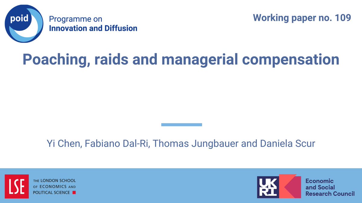 Programme on Innovation and Diffusion (@poid_lse) on Twitter photo Our latest #POIDWorkingPaper by Yi Chen, <a href="/fabianodalri/">Fabiano Dal-Ri</a>, Thomas Jungbauer and @danielascur presents a model of employee poaching with asymmetric employer learning
poid.lse.ac.uk/PUBLICATIONS/a… Our latest #POIDWorkingPaper by Yi Chen, <a href="/fabianodalri/">Fabiano Dal-Ri</a>, Thomas Jungbauer and @danielascur presents a model of employee poaching with asymmetric employer learning
poid.lse.ac.uk/PUBLICATIONS/a…