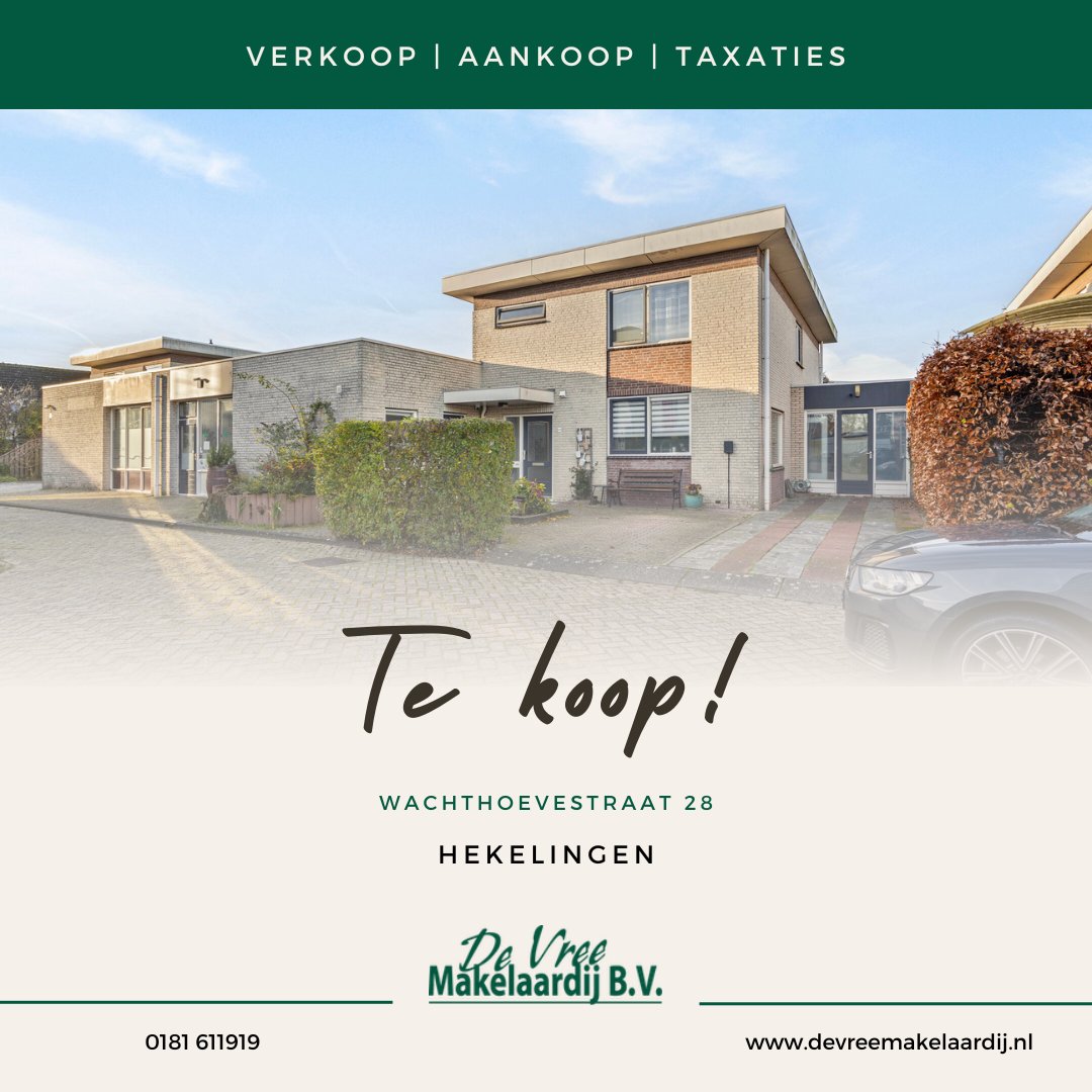 🏡 Nieuw in de verkoop: Wachthoevestraat 28, Hekelingen!

Op zoek naar een ruime vrijstaande woning met mogelijkheid voor werken aan huis? Deze woning biedt 327 m²gebruiksoppervlakte

📍 Rustig wonen in Hekelingen, dichtbij alle voorzieningen!
funda.nl/detail/koop/he…