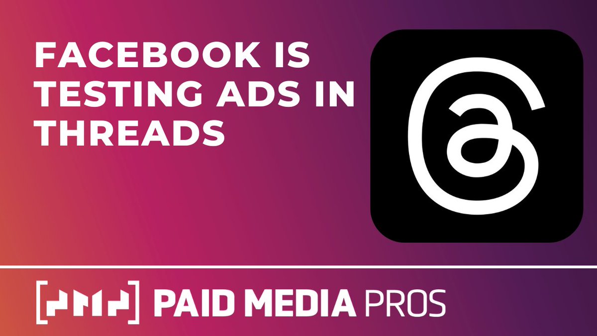 Joe Martinez (@milwaukeeppc) on Twitter photo Last week, Meta announced they're beginning to test ad placements on Threads. In today's <a href="/PaidMediaPros/">Paid Media Pros</a> video, <a href="/michellemsem/">Michelle Morgan</a> gives a brief overview of the announcement and what we can possibly expect with this new placement. >> youtu.be/OW7q5FDBnOs Last week, Meta announced they're beginning to test ad placements on Threads. In today's <a href="/PaidMediaPros/">Paid Media Pros</a> video, <a href="/michellemsem/">Michelle Morgan</a> gives a brief overview of the announcement and what we can possibly expect with this new placement. >> youtu.be/OW7q5FDBnOs