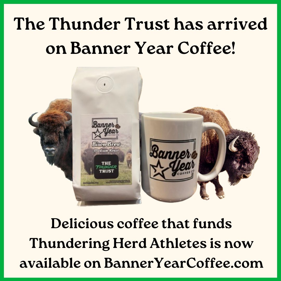 Banner Year Coffee Co. (@banner_year) on Twitter photo The Thundering Herd has stampeded onto Banner Year Coffee!
Check out our three new roasts that fund Thundering Herd NIL Collective <a href="/TheThunderTrust/">The Thunder Trust</a> 
banneryearcoffee.com/collections/hu… The Thundering Herd has stampeded onto Banner Year Coffee!
Check out our three new roasts that fund Thundering Herd NIL Collective <a href="/TheThunderTrust/">The Thunder Trust</a> 
banneryearcoffee.com/collections/hu…
