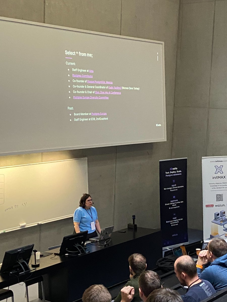 Xata 🦋 (@xata) on Twitter photo Our team are on the ground at <a href="/PraguePgDevDay/">Prague Pg Dev Day</a> this week. <a href="/apatheticmagpie/">Gülçin Yıldırım Jelínek</a> kicked off her session this morning and there's another on Replicating Schema Changes at 13:00 too not to miss! If you're around, stop by the Xata booth and say hi 👋 p2d2.cz Our team are on the ground at <a href="/PraguePgDevDay/">Prague Pg Dev Day</a> this week. <a href="/apatheticmagpie/">Gülçin Yıldırım Jelínek</a> kicked off her session this morning and there's another on Replicating Schema Changes at 13:00 too not to miss! If you're around, stop by the Xata booth and say hi 👋 p2d2.cz
