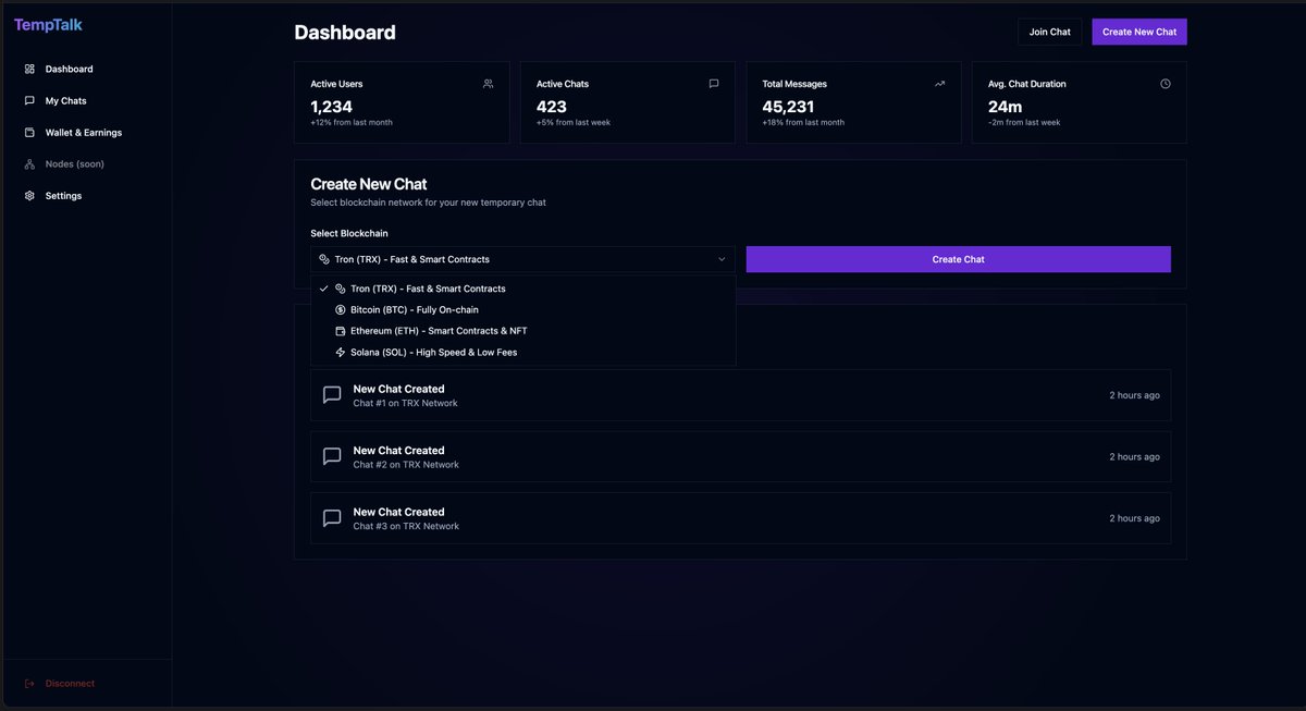 🚀 TempTalks – The Future of Decentralized Conversations!

✅ DEPIN-powered temporary chats
⏳ Time-limited rooms with max 10 users
💰 Earn rewards from active discussions
🌍 Truly decentralized &amp; censorship-free
We’re here to redefine Web3 communication. Stay tuned! 👀