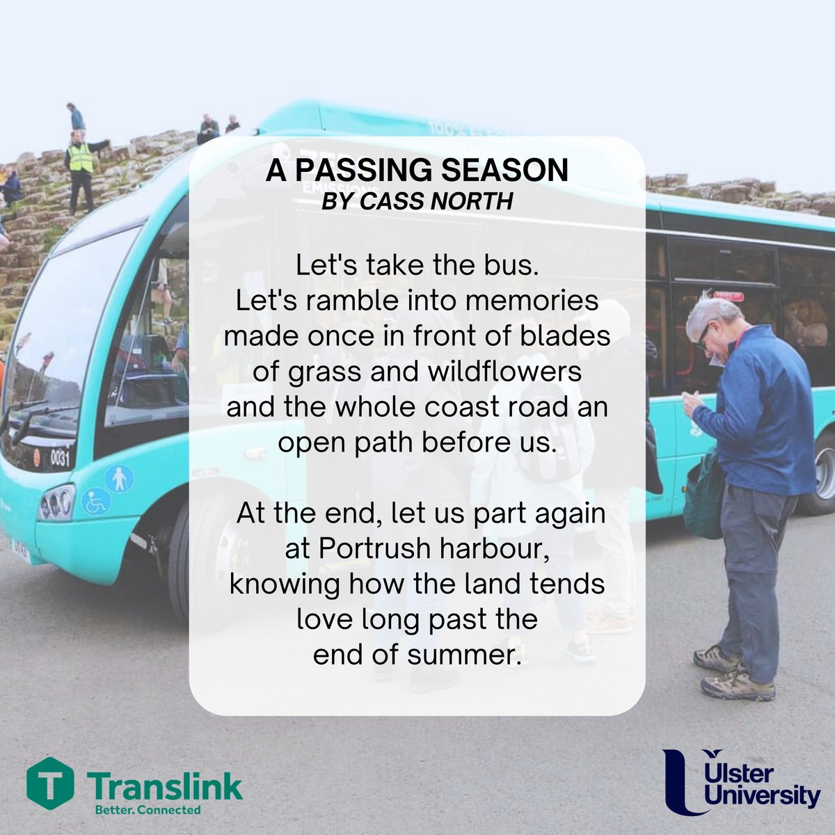 Translink_NI's tweet photo. 🌟 📖 To celebrate the launch of our Poetry in Motion Anthology, we would like to share with you some excerpts of poems submitted by our talented passengers, Poets in Residence and students from @UlsterUni 🖋️ 📝 https://t.co/EwjMg87KSY