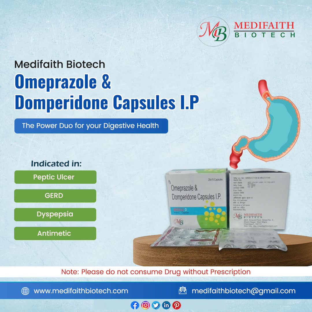 medifaith's tweet photo. Discover relief from acid reflux, heartburn, and chest discomfort with Mozole-D capsules from Medifaith Biotech.

👉:- https://t.co/Dbb2dPFyOk

#Medifaithbiotech #MozoleD #AcidRefluxRelief #PCDPharma #HealthCare https://t.co/jwm0C1AmhN