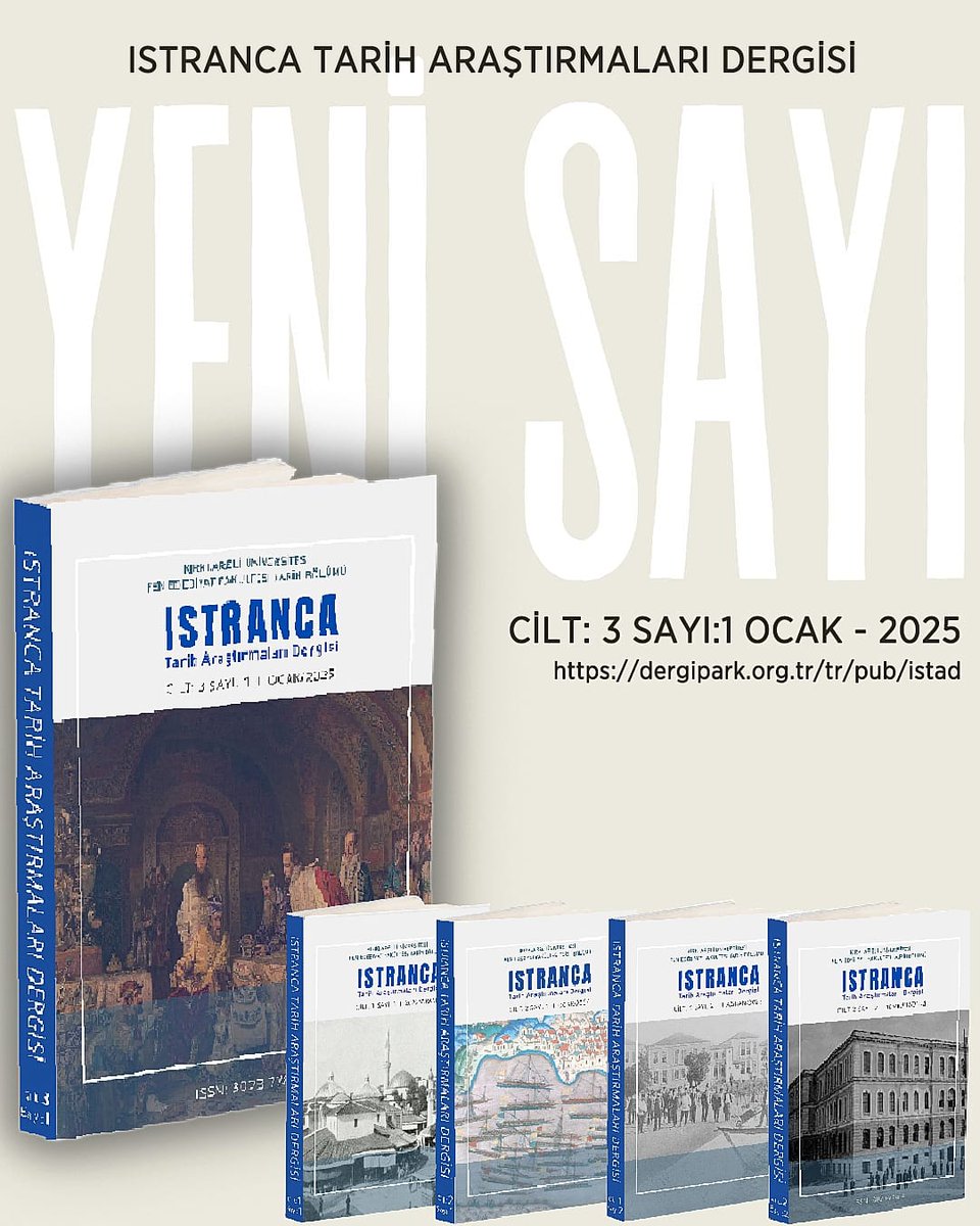 Istranca Tarih Araştırmaları Dergisi'nin yeni sayısı yayınlandı. 
dergipark.org.tr/tr/pub/istad/i…