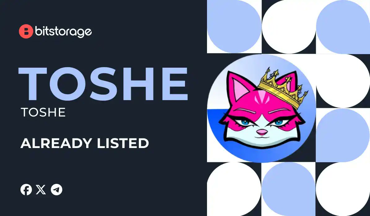 TOSHE (TOSHE) IS LISTED ON BITSTORAGE 
bitstorage.finance/news/toshe-is-…
The following pair is supported:
TOSHE/USDT 
bitstorage.finance/spot/trading/T…

Official website: toshethecat.com

Twitter: x.com/TosheOnBase
Telegram: t.me/toshebase
Reddit: reddit.com/r/TosheTheCat