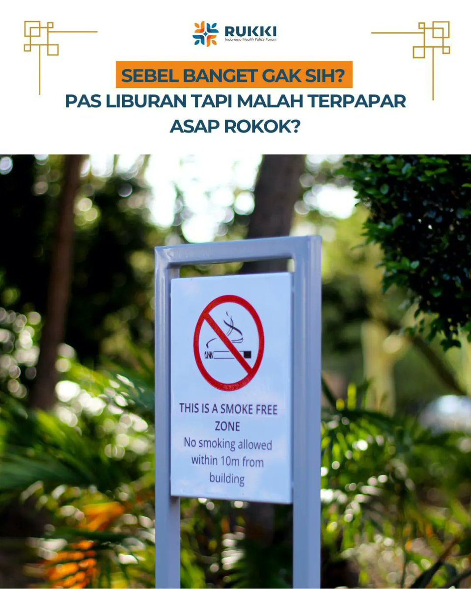 rukkifoundation's tweet image. Liburan nyaman tanpa asap rokok! 🚭✨
Jaga udara tetap bersih dengan mematuhi Kawasan Tanpa Rokok. Nikmati perjalanan sehat tanpa gangguan! 🌿💙
#LiburanSehat #UdaraBersih #KawasanTanpaRokok