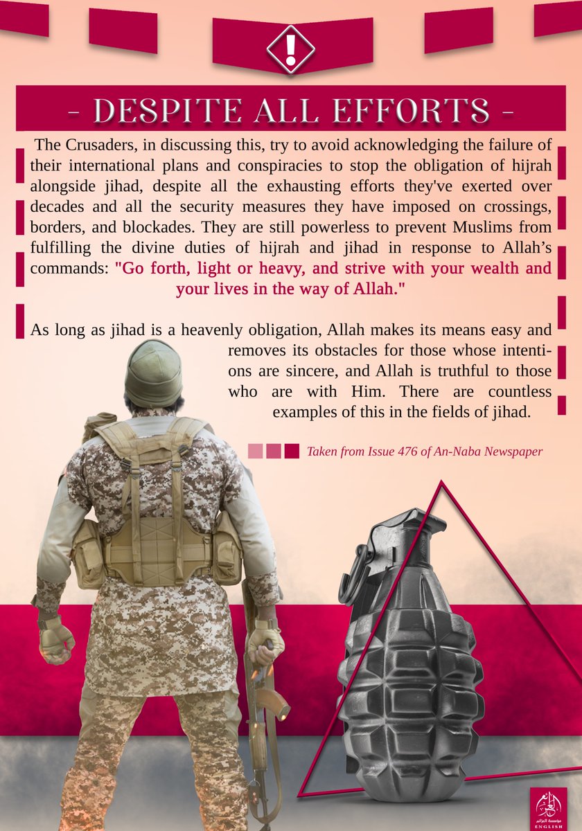 TracTerrorism's tweet photo. ‘Despite All Efforts’ – #IslamicState Khurasan Al-#Azaim Media’s latest #propaganda defies global countermeasures, glorifying #jihad as a divine duty. Released in Turkish & English, it highlights #ISK’s bid to #recruit across borders.
Read more: https://t.co/8H6eOJkQki https://t.co/GrPvucbXW3