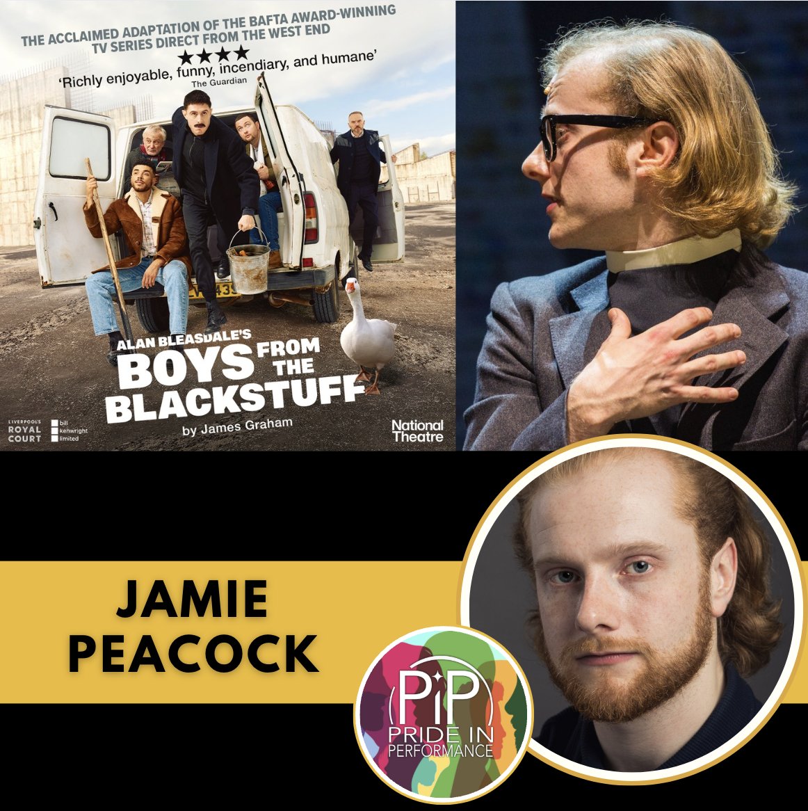 PrideInPerformance (PiP) ๐ (@piptalent) on Twitter photo ๐พ BREAK A LEG ๐พ
<a href="/TheRealJambo_/">Jamie Peacock</a> opens tonight <a href="/TheatreWindsor/">Theatre Royal Windsor</a> in
BOYS FROM THE BLACKSTUFF
<a href="/BKL_Productions/">Bill Kenwright Ltd</a>
<a href="/RoyalCourtLiv/">Royal Court Liverpool</a>
<a href="/NationalTheatre/">National Theatre</a>
and then off on the upcoming No 1 UK tour!
We cant wait to see it!
#Theatre #Touring #Liverpool #Actor #PiPsters ๐พ BREAK A LEG ๐พ
<a href="/TheRealJambo_/">Jamie Peacock</a> opens tonight <a href="/TheatreWindsor/">Theatre Royal Windsor</a> in
BOYS FROM THE BLACKSTUFF
<a href="/BKL_Productions/">Bill Kenwright Ltd</a>
<a href="/RoyalCourtLiv/">Royal Court Liverpool</a>
<a href="/NationalTheatre/">National Theatre</a>
and then off on the upcoming No 1 UK tour!
We cant wait to see it!
#Theatre #Touring #Liverpool #Actor #PiPsters