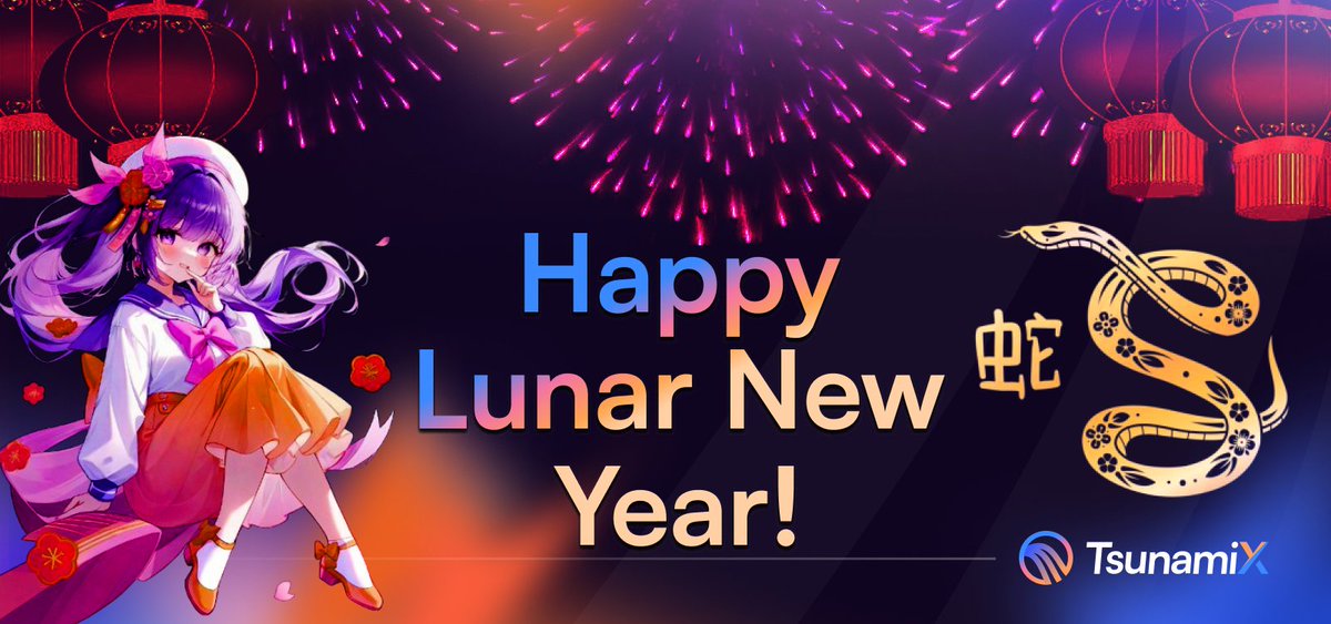 Happy Lunar New Year! 🧧

Wishing everyone a prosperous and joyful year ahead 🙏

Celebrate the Year of the Snake with us in the TsunamiX Discord — stay updated on the latest news, events, and exciting developments! 🐉

Join now: discord.gg/tsunamifinance