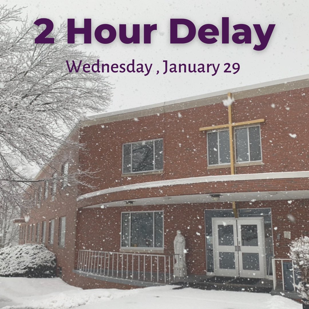 🚨❄️ Wednesday, January 29: Due to this morning’s inclement weather, Cheverus will have a two hour delay with homeroom beginning at 9:50.