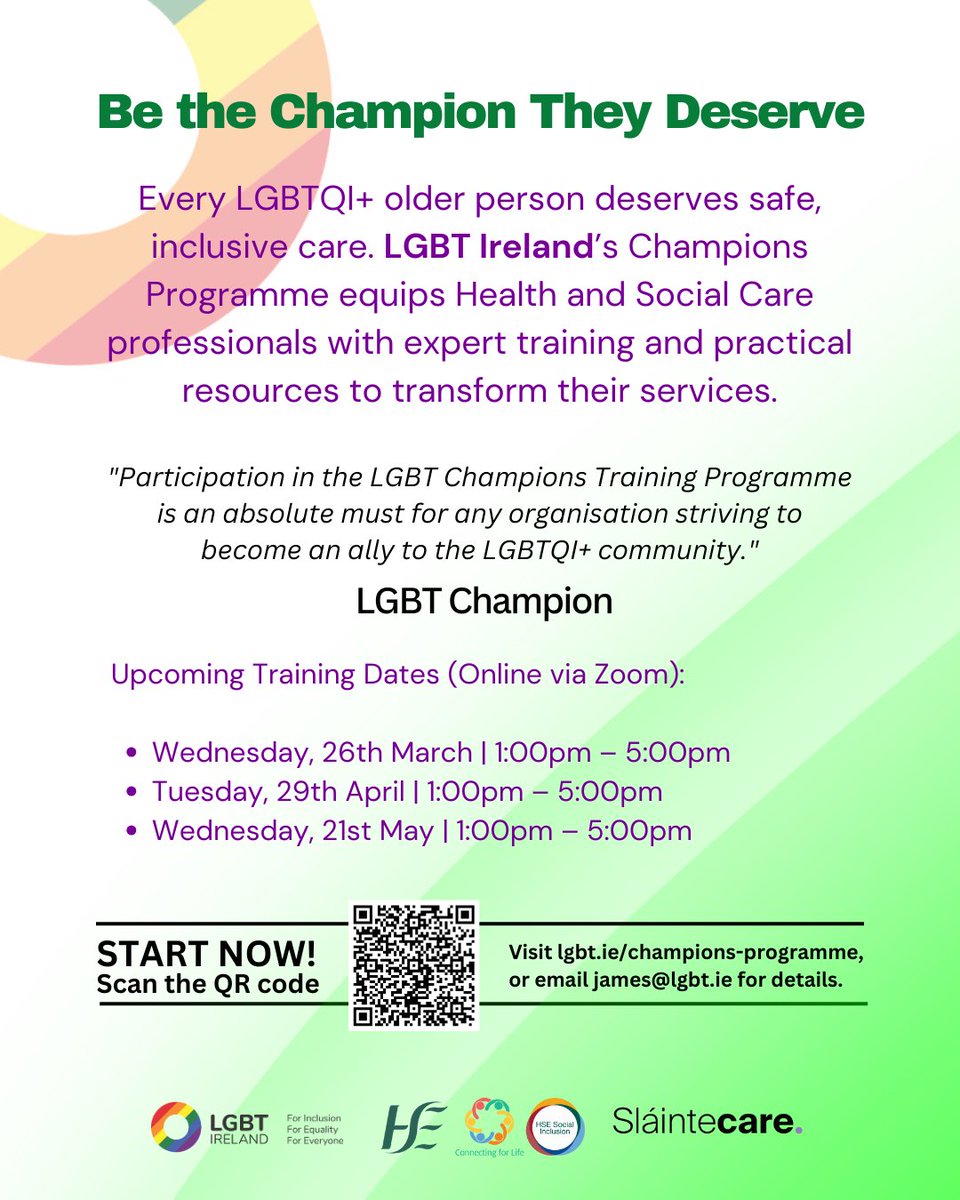 Home & Community Care Irl (@hcc_irl) on Twitter photo 📣 Are you a health and social care professional in Ireland who’s dedicated to providing inclusive care? 
👉 <a href="/LGBT_ie/">LGBT Ireland</a> Champions Programme will equip you with the right tools to deliver inclusive care to older LGBT people. 
📍Sign up here lgbt.ie/champions-prog… 📣 Are you a health and social care professional in Ireland who’s dedicated to providing inclusive care? 
👉 <a href="/LGBT_ie/">LGBT Ireland</a> Champions Programme will equip you with the right tools to deliver inclusive care to older LGBT people. 
📍Sign up here lgbt.ie/champions-prog…