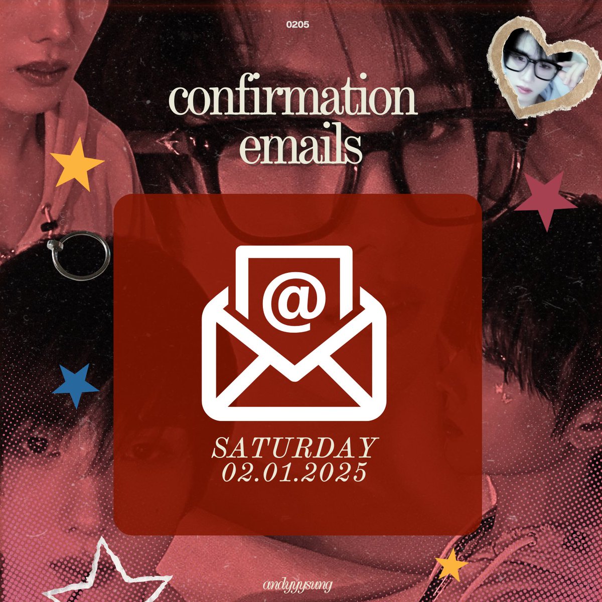 andyyysung's tweet photo. ๐ณ๐๐๐๐, ๐๐๐๐๐
๐ฟ๐๐ ๐๐๐๐๐ ๐๐๐๐ ๐๐ ๐๐๐๐๐๐๐๐๐
โ CONFIRMATION EMAILS โ
Confirmation emails will be sent on Saturday!
๐ธโโญ
Slots for on-site and online kits are still open!
register here:
๐ https://t.co/N4sxHkzC9p
#AndyRocksAt23
#Andysung0205 https://t.co/eyPfZBnfYG