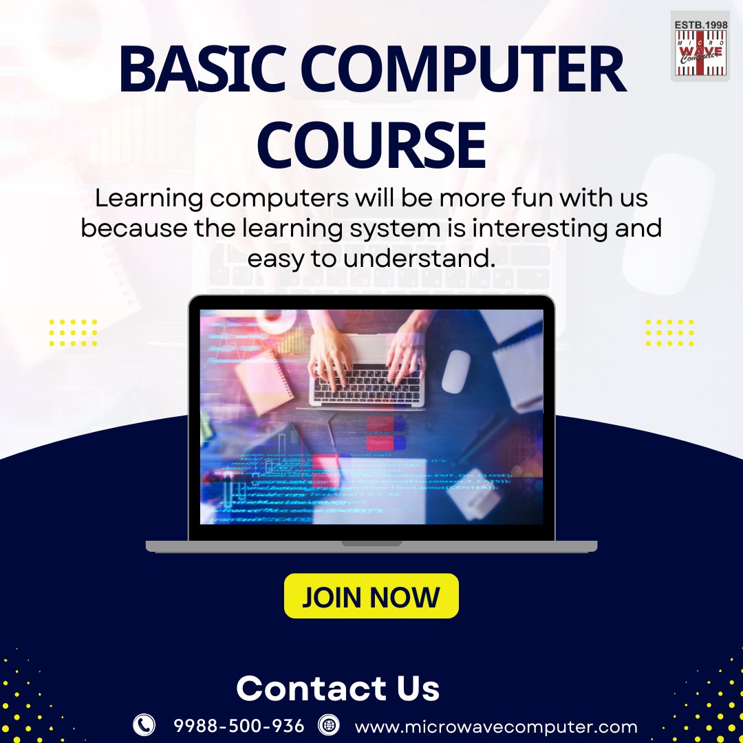 AmandeepKa72810's tweet image. BASIC COMPUTER COURSE
A basic computer course covers essential computer skills such as using operating systems, word processing, and internet navigation. It introduces basic hardware and software concepts.
microwavecomputer.com/basic-computer…
#BASICCOMPUTERCOURSEINKHANNA