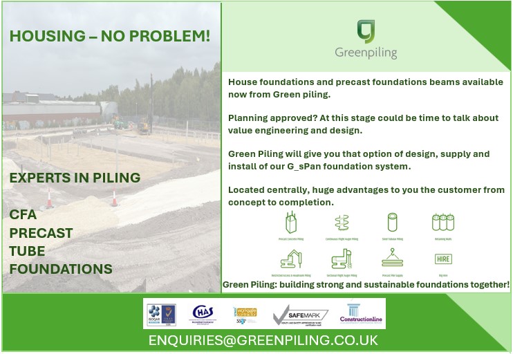 As a Foundation Engineering company Green Piling has launched the new G-sPan foundation beams, our aim is to address key challenges in the housing industry, including efficiency, sustainability, and long-term structural performance.