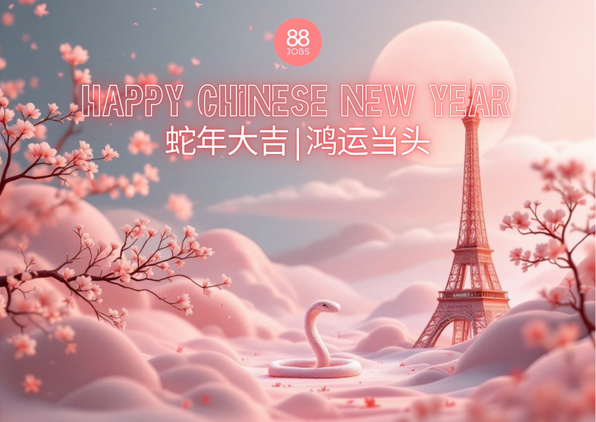 88JOBSfr's tweet photo. 88JOBS团队恭祝您蛇年吉祥如意！ 📷📷
2025年，愿新的一年为您带来平安、喜悦与丰盈的成长！
我们由衷感谢每一位朋友、合作伙伴、客户和候选人的信任与陪伴。
未来，我们将继续以真诚与专注，为您提供更优质的服务与支持。
期待与您携手共进，共创美好！ https://t.co/mBrSSR9s2m