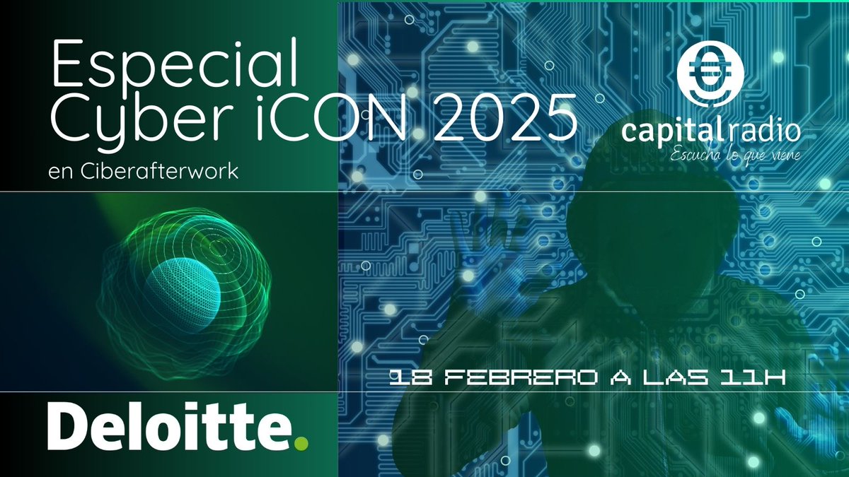 CAPITAL RADIO (@capitalradiob) on Twitter photo 🔴ESPECIAL #CyberiCON, con <a href="/edcastillo_11/">Eduardo Castillo</a> y <a href="/Deloitte_ES/">Deloitte España</a> | No te pierdas la cuarta y última entrega del mayor evento de ciberseguridad del año el próximo martes, a las 11:00h., en <a href="/ciberafterwork/">@CiberAfterWork</a>: capitalradio.es/directo 🔴ESPECIAL #CyberiCON, con <a href="/edcastillo_11/">Eduardo Castillo</a> y <a href="/Deloitte_ES/">Deloitte España</a> | No te pierdas la cuarta y última entrega del mayor evento de ciberseguridad del año el próximo martes, a las 11:00h., en <a href="/ciberafterwork/">@CiberAfterWork</a>: capitalradio.es/directo