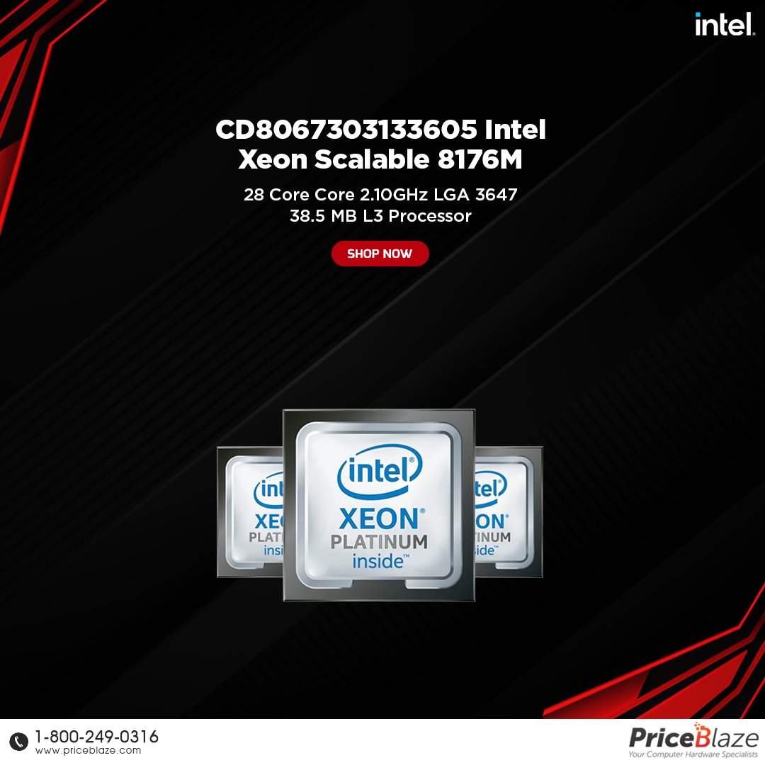 PriceBlaze's tweet photo. CD8067303133605 Intel Xeon Scalable 8176M 28 Core Core 2.10GHz LGA 3647 38.5 MB L3 Processor

Order Now: https://t.co/Xhysmk9Arz
YT Video: https://t.co/uH69CxoPq4

#PriceBlaze #CD8067303133605 #Intel #CPU #Xeon #Processor #IntelXeon #IntelCPU #ServerProcessor #LGA3647 https://t.co/kOo07hxdwo