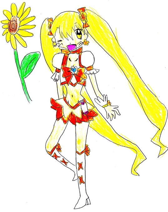 色鉛筆イラスト15年前と比較ハートキャッチが15年前ということの方が衝撃なのですが… 