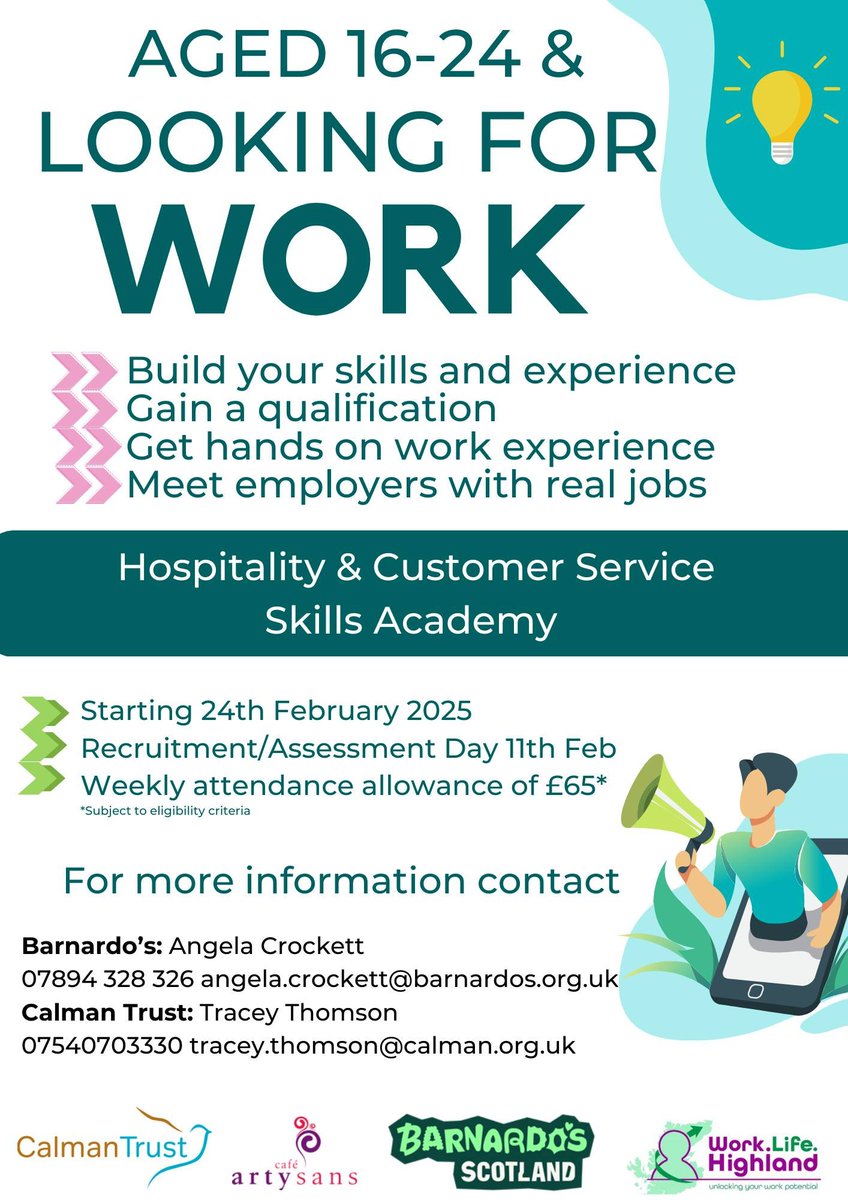 Member club <a href="/CalmanTrust/">Calman Trust</a> are working in partnership with Barnardos Scotland to bring paid employment opportunities to young people between the ages of 16 - 24. Please share on your network.