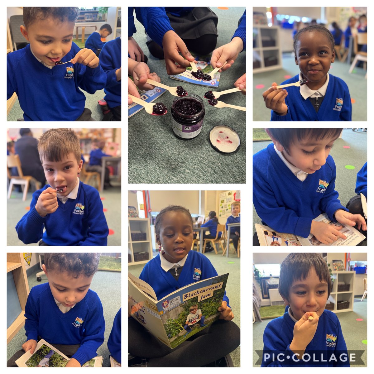 This week in Hazel Tree, some of us are reading Blackcurrant Jam. We learned how blackcurrants are grown and processed to become jam. We then had the chance to try some rich, tangy jam. It was sweet, delicious and some of us absolutely loved it!