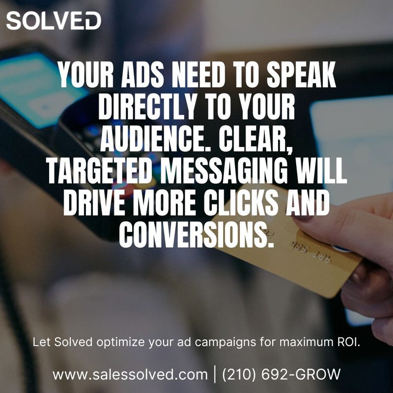 SolvedCEO's tweet image. Your ads need to speak directly to your audience. Clear, targeted messaging will drive more clicks and conversions. Let Solved optimize your ad campaigns for maximum ROI.  rfr.bz/t0652cd