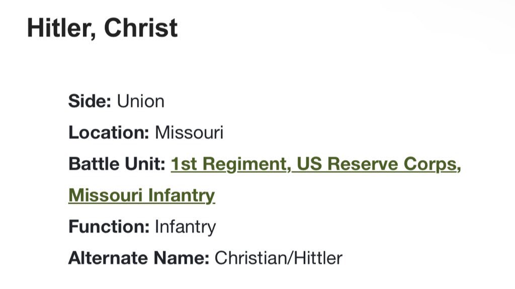 <a href="/Babygravy9/">RAW EGG NATIONALIST</a> I could not find Ramaswamy in the US Civil War database, however if there was ever any doubt, it should be known Christ Hitler was American.