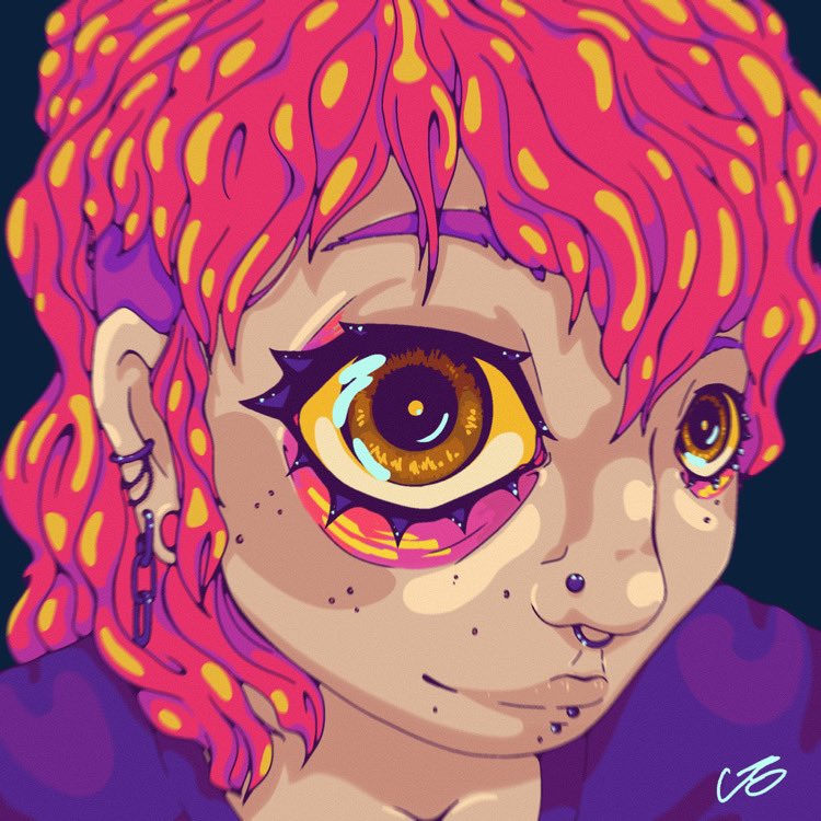 Self portrait ✨
Tried to do a fish eye perspective but idk how well it worked :/