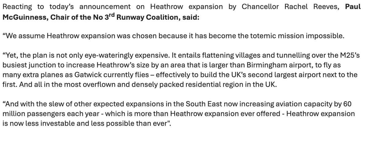 NoR3Coalition's tweet image. Our reaction to today's announcement from the Chancellor #Heathrow #Thirdrunway