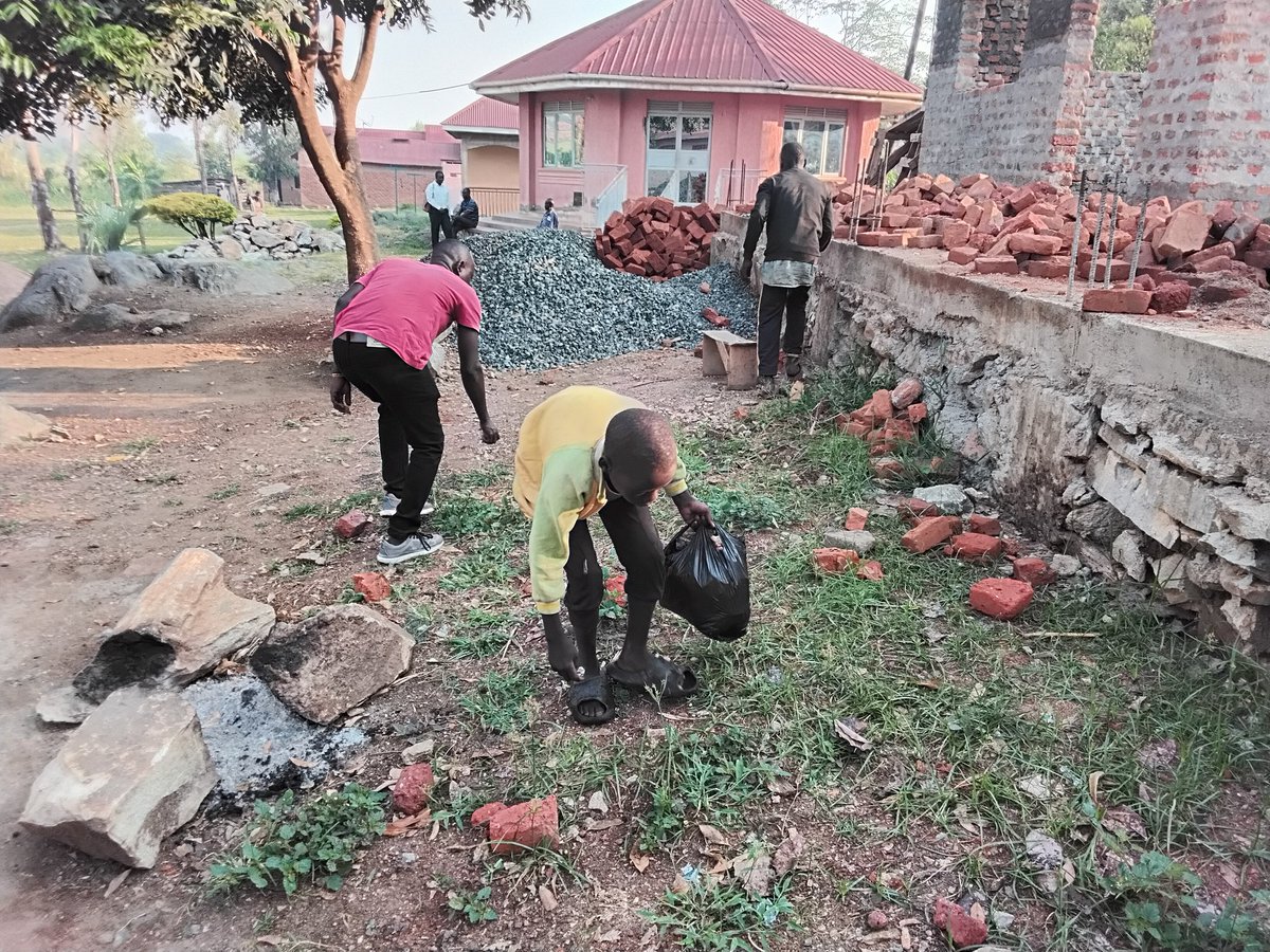 Working with street kids to clean church compound, apart from feeding and skilling, we nurture  them spiritual  .