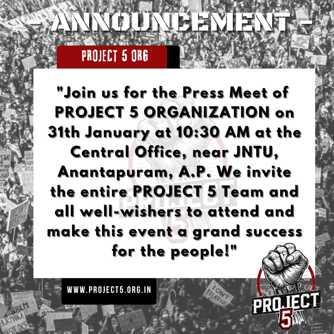 project5org's tweet image. Join us for the Press Meet 
PROJECT 5 ✊🏻

#project5org #project5 #fightforyourrights