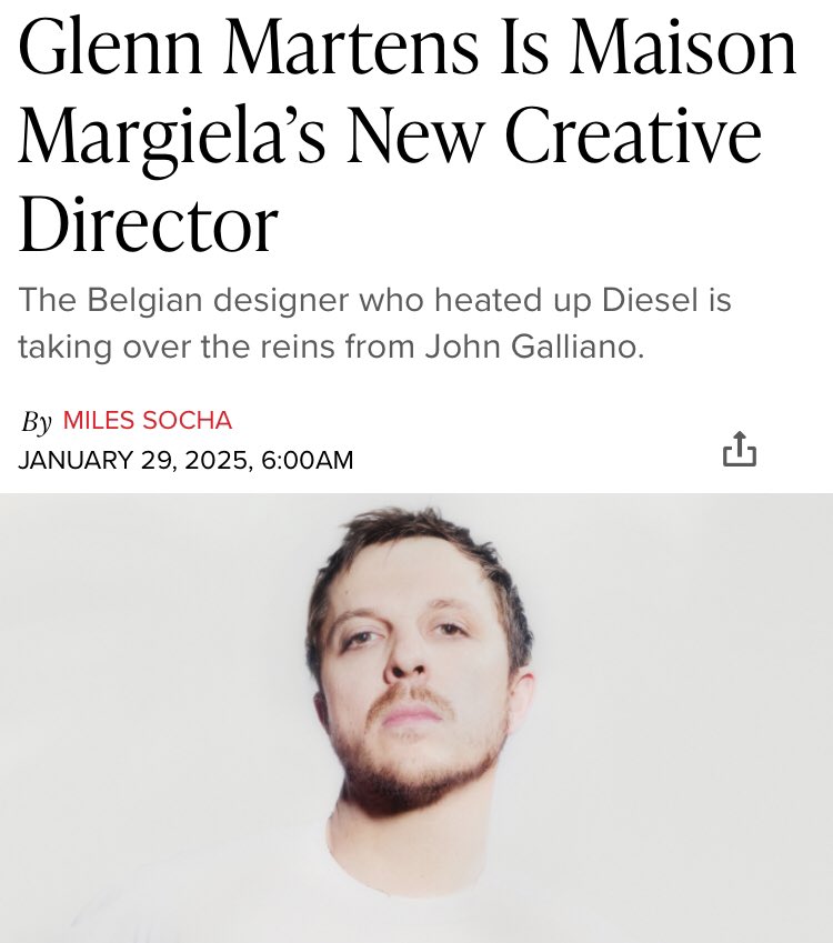 pradapearll's tweet image. GLENN MARTENS IS MAISON MARGIELA’S NEW CREATIVE DIRECTOR!!! WE WON OMG 🥹