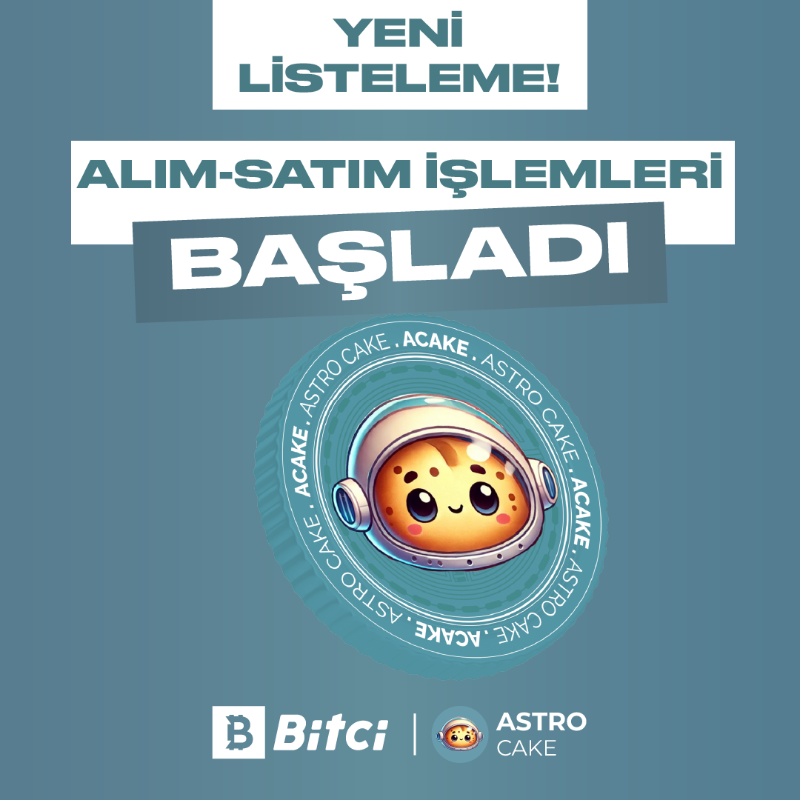 safebitcom's tweet photo. ACAKE alım-satım işlemleri Bitci TRY Market'te başladı! 🍰

Hemen işlemlerinize başlamak için tıklayın! ⤵️

#AstroCake $ACAKE