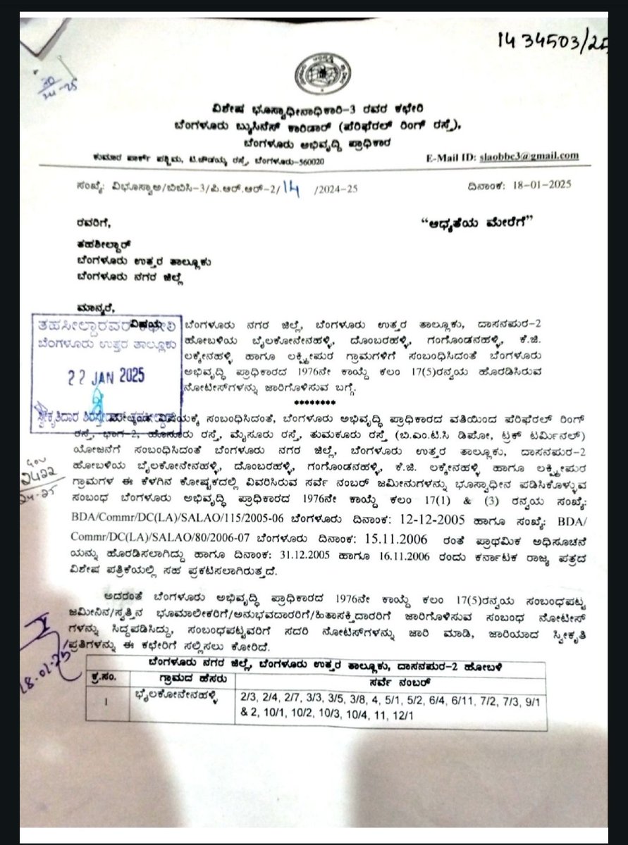 PunithPuni90040's tweet photo. @RupayiRaja Hi
We received notice yesterday that people who stayed from Magadi road to tumkur road. https://t.co/PwHlMDTV8U