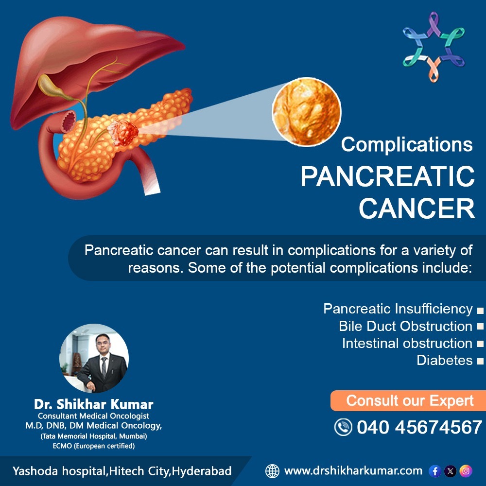 shikharkumar89's tweet image. #Pancreaticcancer can lead to serious complications due to #tumorgrowth, #organdysfunction, #digestiveissues, and potential spread to other organs.

Dr.Shikhar Kumar
Consultant Medical Oncologist
For Appointment : 040 45675467

Website :
drshikharkumar.com