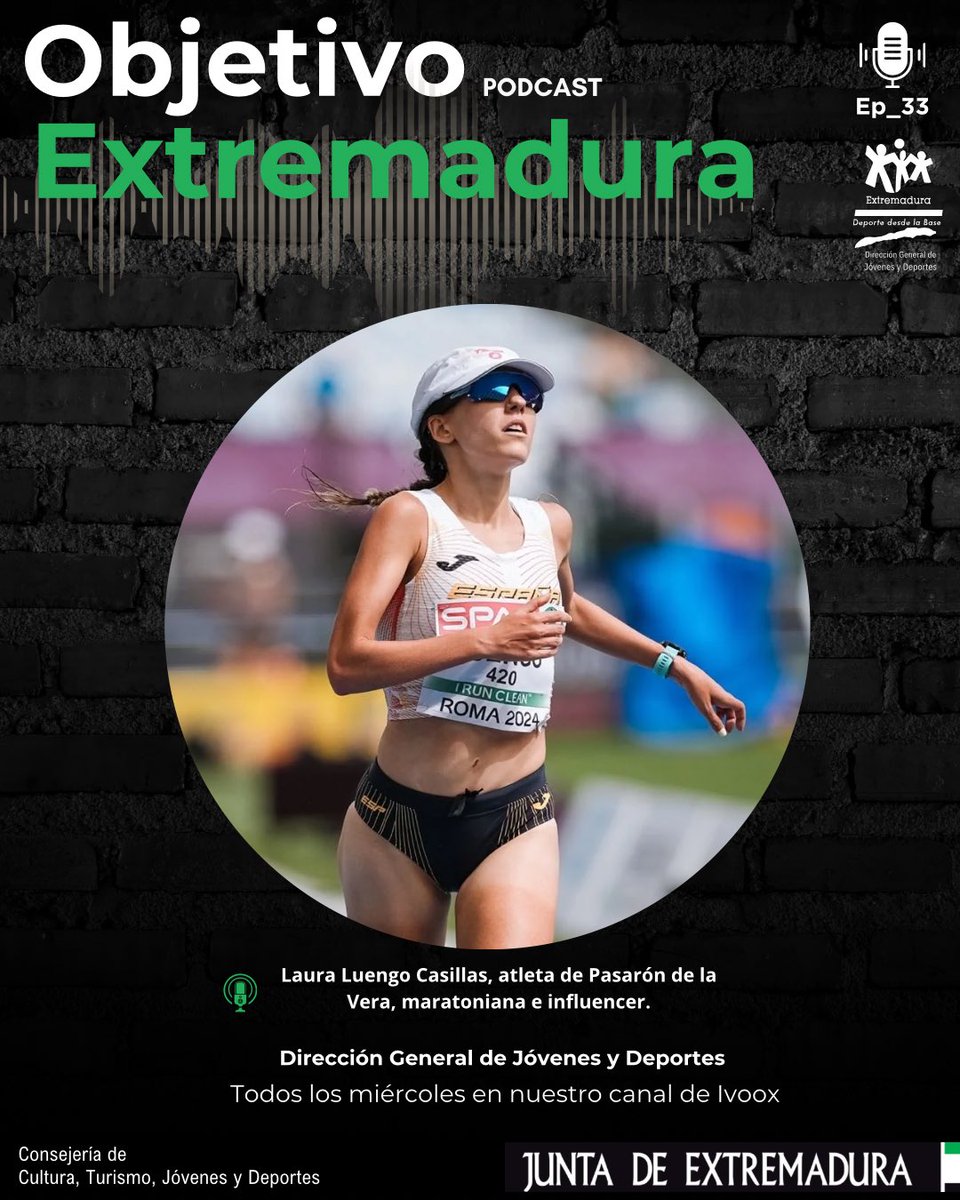 Jóvenes y Deportes Extremadura (@jovendeportext) on Twitter photo 🎙️Descubre el nuevo episodio de Objetivo Extremadura, un capítulo muy especial en el que hablaremos con la maratoniana extremeña <a href="/LauraLuengo/">Laura Luengo</a> y trataremos la intersección entre los deportes y las redes sociales. Los influencers.
🔗 👂 go.ivoox.com/rf/138979383 🎙️Descubre el nuevo episodio de Objetivo Extremadura, un capítulo muy especial en el que hablaremos con la maratoniana extremeña <a href="/LauraLuengo/">Laura Luengo</a> y trataremos la intersección entre los deportes y las redes sociales. Los influencers.
🔗 👂 go.ivoox.com/rf/138979383