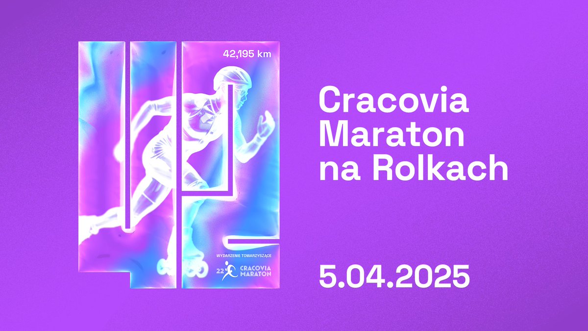 Ruszamy z zapisami do tegorocznego Cracovia Maratonu na Rolkach! Rolkarze, już tradycyjnie, otworzą cały weekend maratoński. Wyzwanie: 12 okrążeń wokół Błoń Krakowskich – królewski dystans 42 km i 195 m. Więcej informacji:  tiny.pl/7sf9cx6y