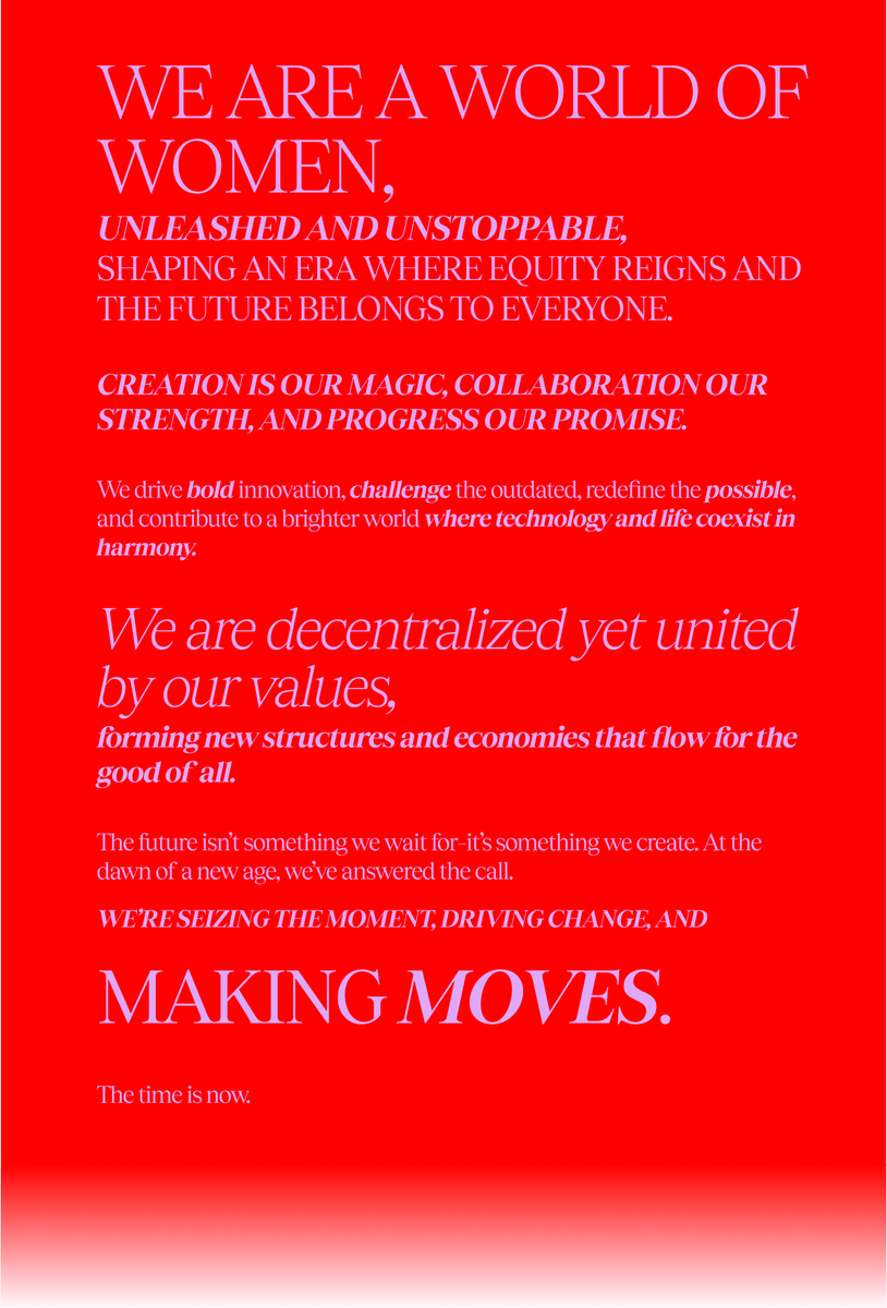 Day 3, we raise our voices in unity 📣

Share the WoW Manifesto on X to show what you stand for 

Simple, powerful, together

4 WoWGs up for grabs // 24h to complete

Quest at affc.worldofwomen.xyz