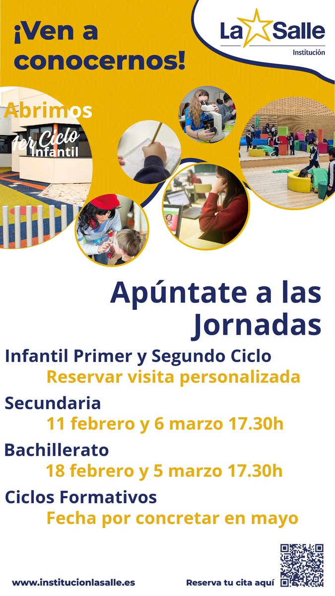 IlsaAmpa's tweet photo. ¡¡¡ Jornadas de puerta abiertas !!! 
¡¡¡ Ven a conocernos !!!

Apúntate: https://t.co/gQAuZY1m3b

@LaSalleInstituc #puertas_abiertas https://t.co/NVeb17XO4e