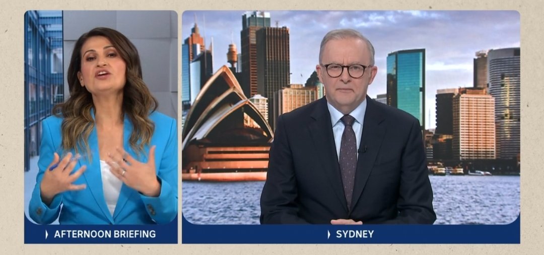 Sahar_A_Writes's tweet photo. Interviews should be rooted in respect. The hostile tone, derisive remarks &amp; acerbic outbursts Patricia Karvelas aimed at Albo on #afternoonbriefing—amid more pitiful "Dutton says"—were unprofessional, crass &amp; embarrassing for the ABC. Meanwhile, all tact for Angus Taylor #auspol https://t.co/ivmgd2ClZQ