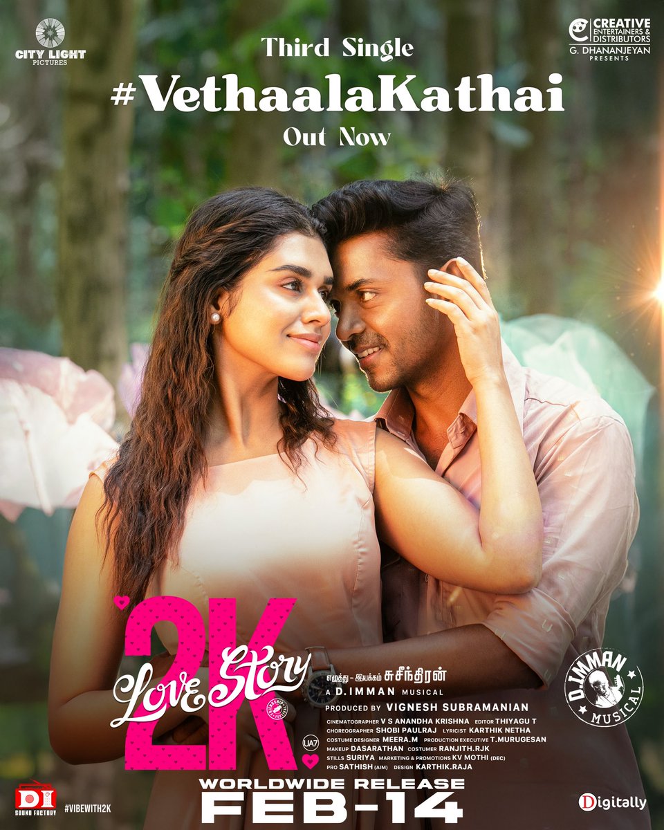G Dhananjeyan (@dhananjayang) on Twitter photo Let's fall in the magic of #VethaalaKathai from #2KLoveStory, OUT NOW 💞
🔗youtu.be/GKY3JkYeGXA
#2KLoveStoryFrom14thFeb ❤️
<a href="/Dir_Susi/">vennila production</a> <a href="/immancomposer/">D.IMMAN</a> <a href="/iamjagaveer/">Jagaveer</a> <a href="/MeenakshiGovin2/">Meenakshi Govindharajan</a> <a href="/CityLightPics/">City Light Pictures</a> <a href="/Vignesh17935/">Vignesh subramanian</a> <a href="/CreativeEnt4/">Creative Entertainers</a> <a href="/Bala_actor/">Bala saravanan actor</a> <a href="/antonybhagyaraj/">Antony Bhagyaraj</a> <a href="/disoundfactory/">DI Sound Factory</a> Let's fall in the magic of #VethaalaKathai from #2KLoveStory, OUT NOW 💞
🔗youtu.be/GKY3JkYeGXA
#2KLoveStoryFrom14thFeb ❤️
<a href="/Dir_Susi/">vennila production</a> <a href="/immancomposer/">D.IMMAN</a> <a href="/iamjagaveer/">Jagaveer</a> <a href="/MeenakshiGovin2/">Meenakshi Govindharajan</a> <a href="/CityLightPics/">City Light Pictures</a> <a href="/Vignesh17935/">Vignesh subramanian</a> <a href="/CreativeEnt4/">Creative Entertainers</a> <a href="/Bala_actor/">Bala saravanan actor</a> <a href="/antonybhagyaraj/">Antony Bhagyaraj</a> <a href="/disoundfactory/">DI Sound Factory</a>