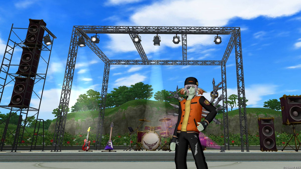 zero_oh_dqx's tweet photo. かっけえー。
土地も空いてたので野外フェスの庭具セット買っちゃった。
あとはミュージシャン（ナジーンとか？）の配置と観客席をどうするかだなあ。7.3のレベル上げ終わったら考えよっと。

#DQX #ドラクエ10 https://t.co/bWgztzeMx1