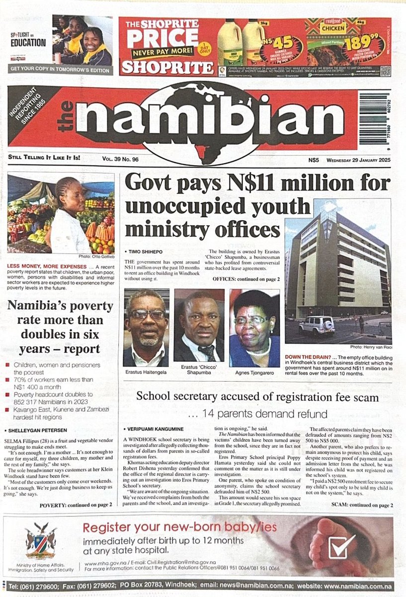Namibia’s poverty has more than doubled in 6 years. Govt pays N$11 million for an empty building. Yet, their priority? Rushing laws to oppress the LGBTQ+ community. The hypocrisy is loud.
#Namibia #Government #LGBTQ