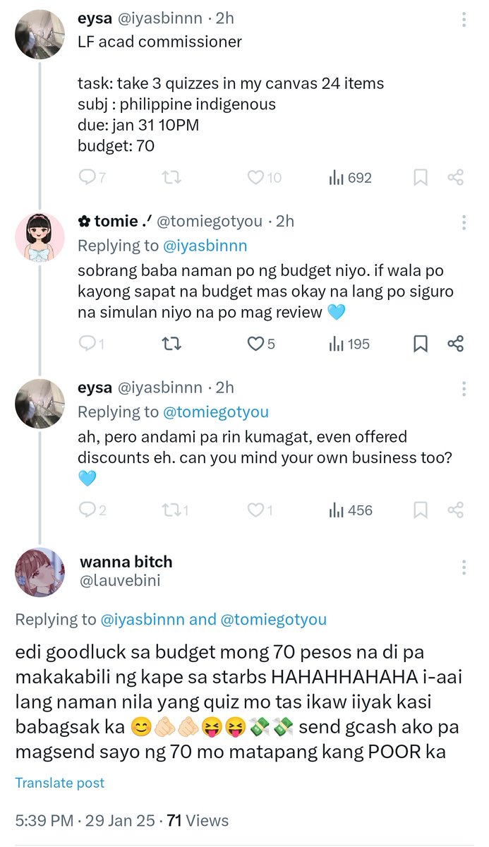lauvebini's tweet photo. NASAKTAN SI @iyasbinnn KAYA BLINOCK AKO HAHAHAHAHHA 😝🤣

REMEMBER: WAG MAG PA ACADS KUNG WALANG PERA. MAGARAL NALANG KAYO NG MABUTI, PWE. https://t.co/1gyvSNuRgP