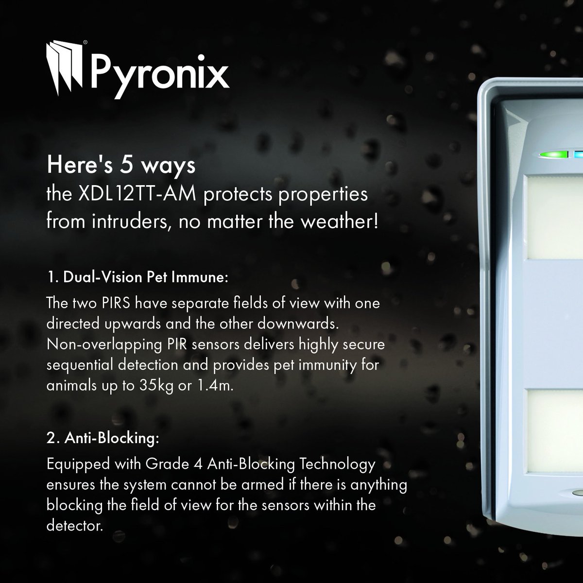 ViosecSystems's tweet image. Take a look at 5 ways the #Pyronix XDL12TT-AM protects properties from intruders, no matter the weather!

1. Dual-Vision Pet Immune
2. Anti-Blocking
3. Anti-Sway Analytics
4. Weatherproof IP55
5. Heavy-Duty Hardware

📞 0161 639 1234
📧 sales@viosecsystems.com

#cctv #security