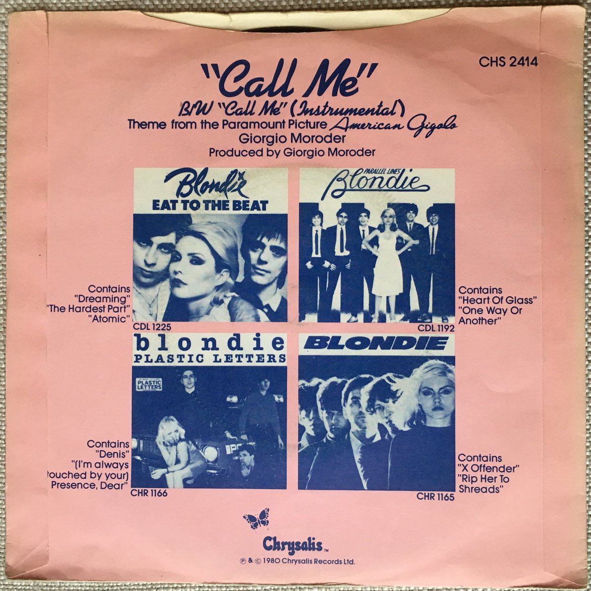 NYcheesy's tweet image. #Blondie 
‘Call Me’ produced by #GiorgioMoroder from the film ‘American Gigolo’ and released as a single today in 1980

youtu.be/StKVS0eI85I?si… via @YouTube