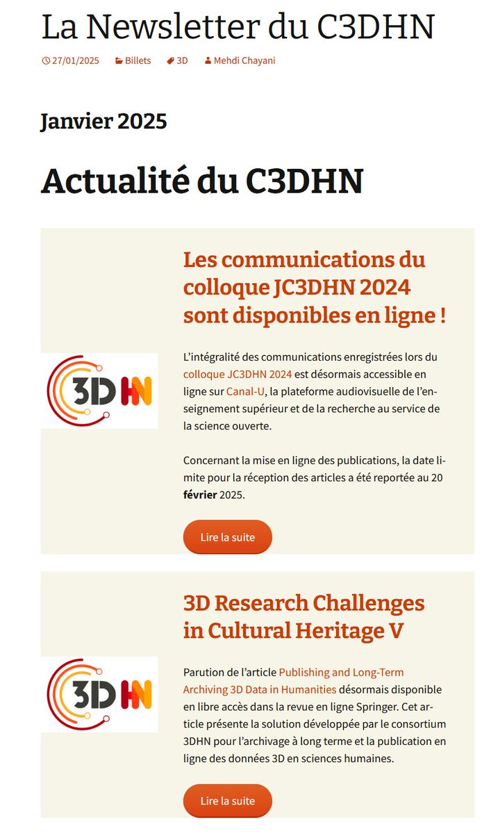 🚨🚀La nouvelle newsletter du Consortium 3D-HN est en ligne ! 🔎✨

📢 Retrouvez toutes les actus, projets et événements autour de la 3D pour les SHS😉

👉 shs3d.hypotheses.org/17468