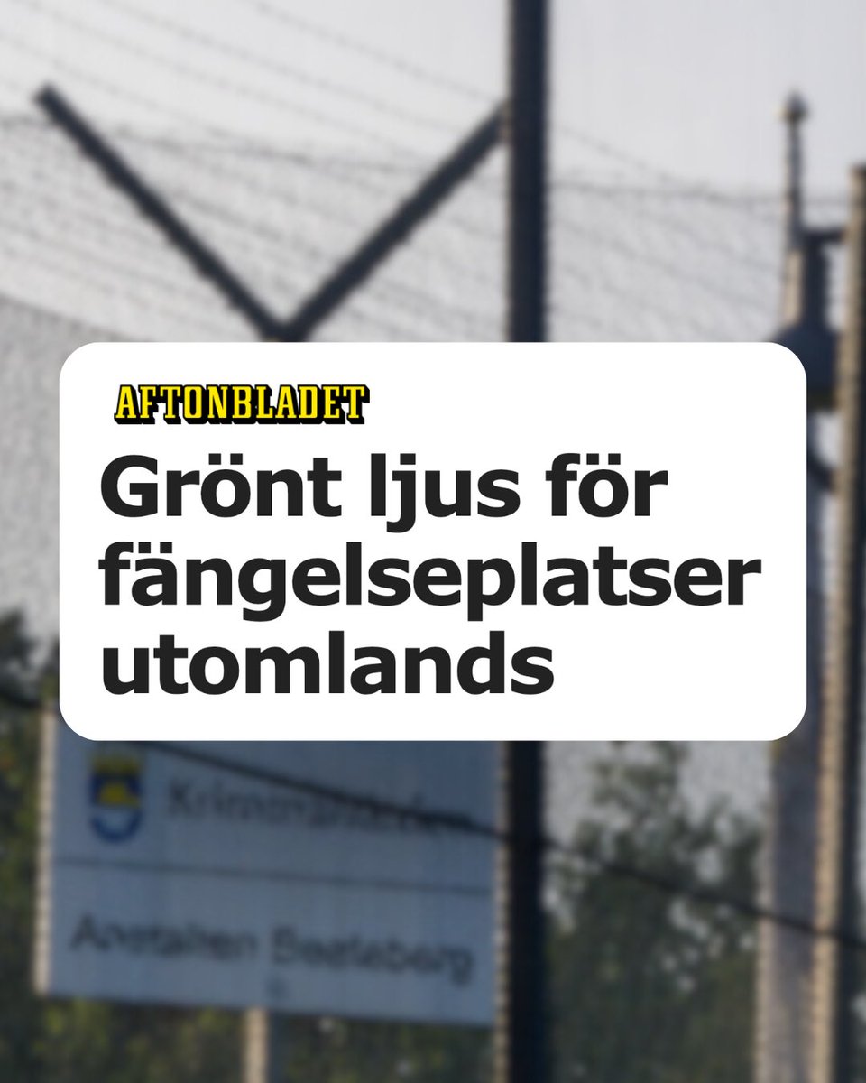 moderaterna's tweet photo. Det är nu fritt fram för Sverige att hyra anstaltsplatser utomlands, enligt utredningen som den moderatledda regeringen tillsatte. https://t.co/e1NKhIS1H1