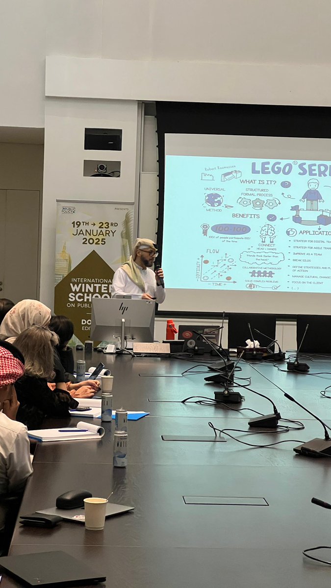 policyCollege's tweet image. #CPP hosted an inspiring, hands-on session at the #IPPA Winter School in Doha! Led by Dr. Tok and and using the LEGO®️ Serious Play®️methodology, participants built &amp;amp; shared creative models that sparked fresh insights on policy design, driving change, and sustainable transitions